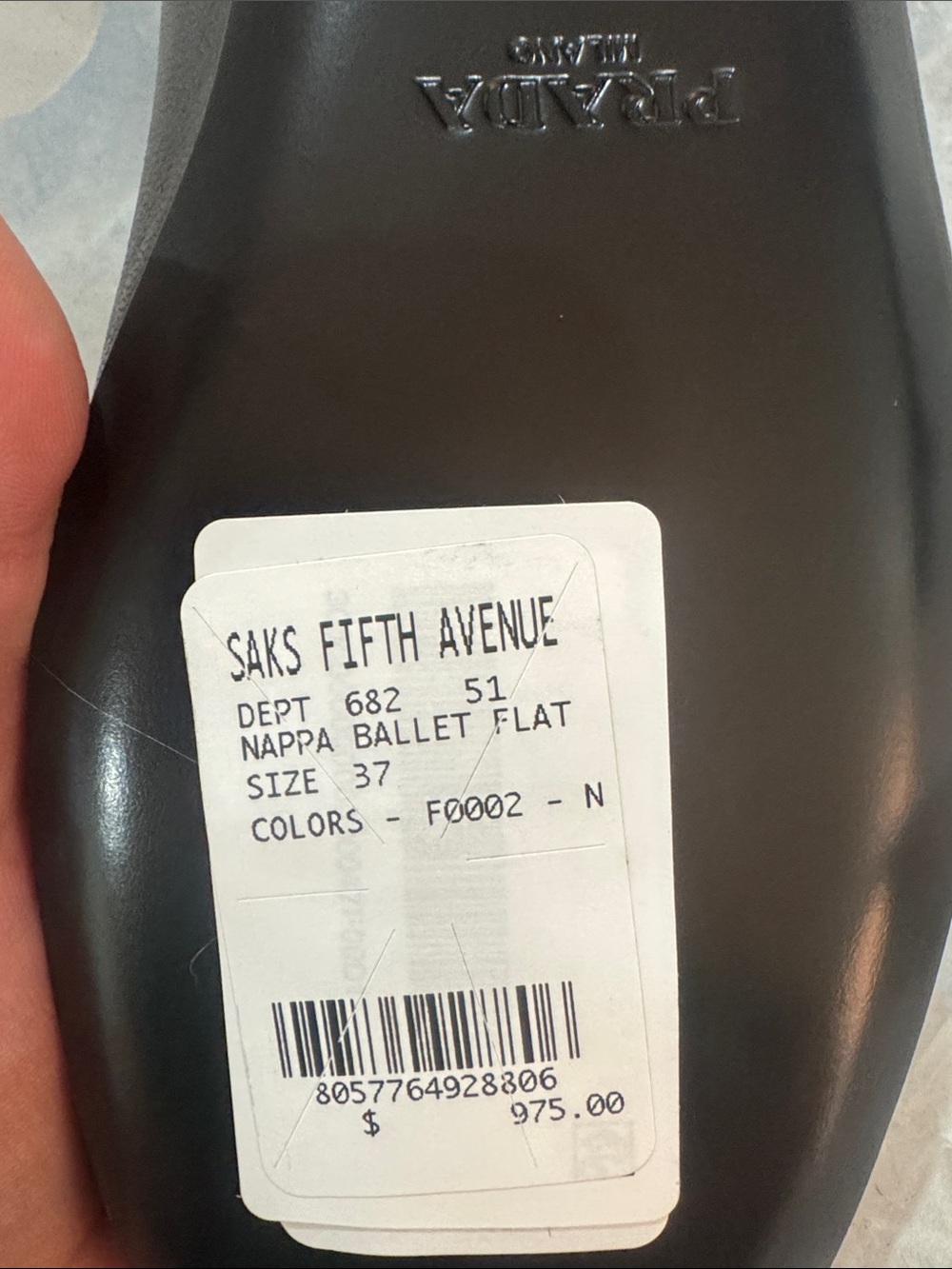 Prada/Calzature Donna/Women’s black leather flats with bows on toe/US 7/NIB! NEW - Picture 10 of 15